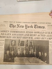 New york times Oswald Found guilty, Kennedy assassination sept 28, 1964 picture