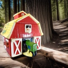 JOHN DEERE RED BARN & TRACTOR COOKIE JAR , 2005 Gibson USA picture