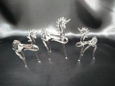 3 Mini Unicorn Hand Blown Clear Glass Figurine Figure Decor Animal Horn New picture