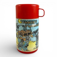 Vintage 1984 Aladdin Transformers Thermos Bottle G1 Optimus Prime Megatron picture