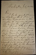 Rare 1861 Endorsement Nebraska Territory John Fitch Kinney To AG Edward Bates picture
