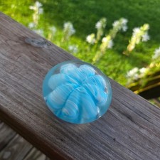 Joe Rice Vintage Blue Swirl Paperweight picture