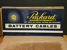Vintage NOS Packard Battery Cable Sign & SIGN Display Rack NOS w/ Original Box picture