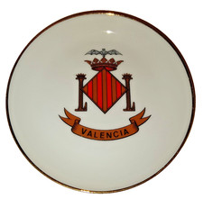 Vtg Iberia Spanish Airlines 1st Class Porcelain Butter Pat Plate Crest VALENCIA picture