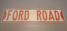 Vintage Florida Steel Street Sign - FORD ROAD Red & White 24x6 picture