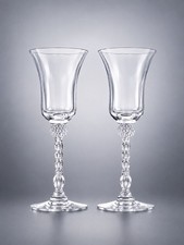 Heisey 1930s Set Of 2 Wine Glasses Monte Cristo Clear Crystal, 2.5x6