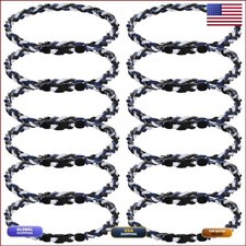 JEANUE 12Pack Baseball Necklaces 18in Braided Rope Titanium Multi-Color picture