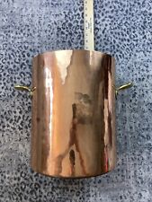 Vintage RARE Bazar Francais 666 11.5” Tall By  9.5” Diameter Hammered Copper Pot picture