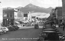 Postcard MT: RPPC Downtown Livingston, Montana, 1940's, Sanborn picture
