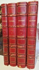 Antique World War 1 Books Paris L Illustration Folio Volumes Red Morocco Covers  picture