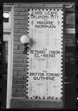 Photo:Oklahoma City Oklahoma 1930s Interurban Terminal Timetable Sign picture