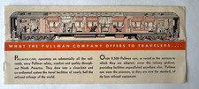 Vintage ca 1930s Pullman Company RR Rail Train Car Illustrated Brochure picture