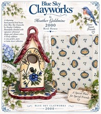 2000 Blue Sky Clayworks Bird House Floral Cottage Garden 9” Tall NEW picture