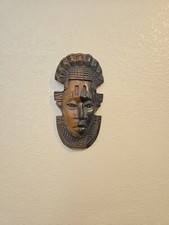 Hand Carved Idia Queen Mother Tribal Mask Wall Hanging 10” - African Hardwood picture