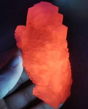 359G Natural Clear Columnar Pink Fluorescent Calcite Mineral Specimen China picture