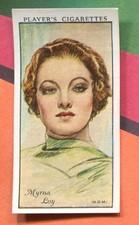1934 JOHN PLAYER & SONS FILM STARS 1ST SERIES TOBACCO CARD #33 MYRNA LOY picture