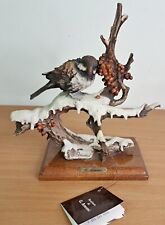 Giuseppe Armani Figurine Sparrow Bird on Snowy Branch - 1982 Florence Italy picture