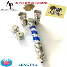 Americanpipes nickel double bowl metal Tobacco Smoking Pipe w brass screen N314 picture