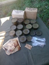 Large Lot of Vietnam Era C-Ration cans and components picture