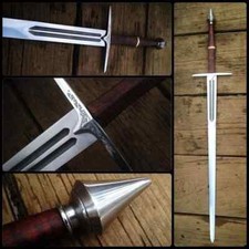 Hand Forged Steel Viking Sword, Battle Ready / Sharp Medieval Sword With Sheath. picture