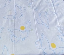 2pc Pacific Mills Doves Picasso Flat Fitted Sheets Twin VGC picture