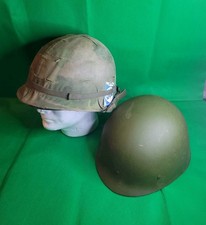 Vietnam Era US M1 Helmet W/ Memorabilia, Tag And Extra Liner picture