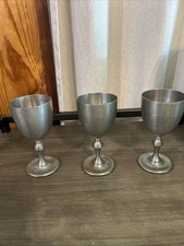 Vintage Gelria Dutch? Pewter Goblets Set Of 3 Marked picture