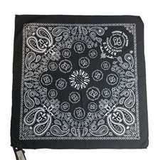 Vintage Harley-Davidson Bandana Budke's North Platte NE Studded Paisley Black  picture