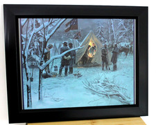 Lg Size Framed Civil War Print, Mort Kunstler STRAGEDY IN THE SNOW Winter Camp picture