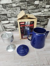 Coleman 9-Cup Coffee Enamelware Percolator Blue #802A909 picture