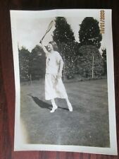 VINYAGE 1920s SNAPSHOT PHOTOGRAPH ; GIRL PLAYING TENNIS. picture