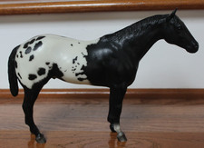 Vtg  Breyer Traditional #66 Appaloosa Black/White Stud Spider Blanket Stallion picture
