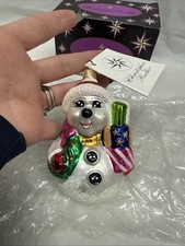 VTG 1998 Christopher Radko Snowman Blown Glass ‘Wee Frosty Tenor’ NWT Hand Paint picture