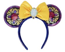 EXCLUSIVE Loungefly Disney Beauty and the Beast Belle Stained Glass Ears NWT picture
