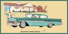 1958 Chevrolet Biscayne 4 Door Sedan NEW Metal Sign 18x36