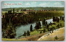 WA, Spokane, Fort Wright, Aerial View, c1909, Vintage Postcard picture