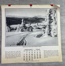 Vintage 1945 Norway Calendar Normaden I. H. Ulsaker Publisher Fargo ND picture