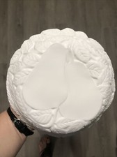 Vintage Milk Glass Serving Bowl with Pears On Bottom 7” picture