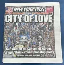 🏆 🗽 New York Post CITY OF LOVE Knicks Champions Parade Newspaper 6/19/26 🏆🗽 picture