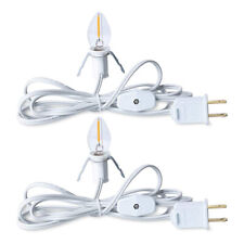 2Pcs Christmas Village Night Lights With LED Bulbs Replacement Cable E12 Heads picture