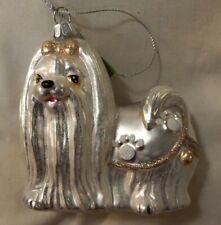 Ashland White Maltese Glass Blown Ornament Dog picture