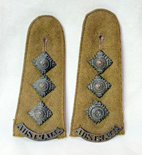 WW2 Australia Military Army Shoulder Boards Straps Captain Rank Pips BATH STAR picture