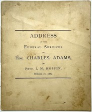 1883 FUNERAL ADDRESS HON. CHARLES ADAMS LITCHFIELD CONN J. M. HOPPIN 1ST RARE picture