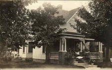 Pretty Home & Porch Swanton Ohio OH Cancel 1907 Real Photo Postcard picture