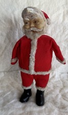 Vintage Santa Claus Figurine, Rubber-Faced, Felt Suit, Mid Century Christmas picture