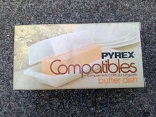Vintage Pyrex 72-4 Butterfly Gold Butter Dish New In Box NOS Compatibles  picture
