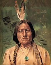 1890 SITTING BULL - Sioux Indian SOUTH DAKOTA - Original Lithograph Print RARE picture