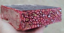 FLUORESCENT Millefiori Glass RED Multicolor Flower Block Mosiac  2.4# Jewelry picture