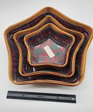 Longaberger 3 Shining Star Baskets-SM,MD,LG with Plaid Liners & Protectors picture