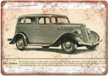 Vintage Auto Ad 1935 Willys 77 Sedan Retro Look Reproduction Metal Sign A1952 picture
